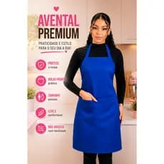 Kit 3 à 10 Avental Com Bolso Ajustável Corpo Inteiro Liso Garçom e Casa Cozinha