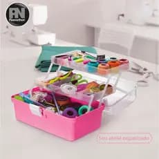 Maleta Organizadora Plástica Multiuso Com Divisórias + Mini Baby Box - Mega Box Plasnorthon