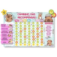 Quadro De Tarefas E Incentivo Infantil Capivara - Opfy Lilás
