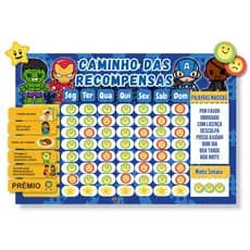 Quadro De Rotina Diária Infantil Incentivo Herois Imantado
