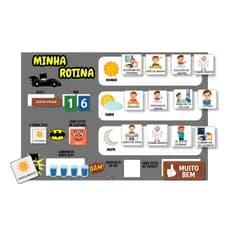 Quadro Minha Rotina Infantil de Parede Variados - Opfy