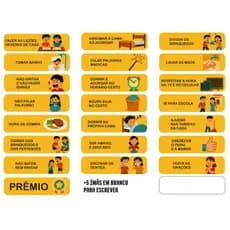 Kit 27 Tarefas Extras Pré-Definidas Para Quadro de Tarefas E Incentivo Infantil