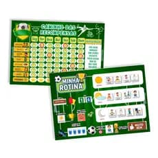 Kit Quadro De Rotina + Quadro De Tarefas Infantil Tema Futebol