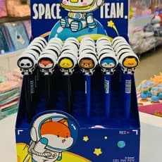Caneta Ponta Fina Animais Astronauta Tinta Preta 0.5mm