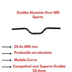 Guidão Bike MTB  Alum Over 25.4X680MM Pto Fosco - WG SPORTS