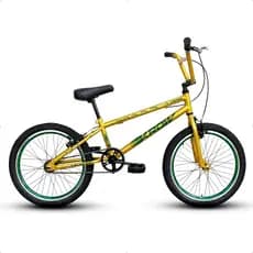Bicicleta Infantil Aro 20 BMX Freios V Brake Dourada Copa do Mundo Lendária Krow Bikes