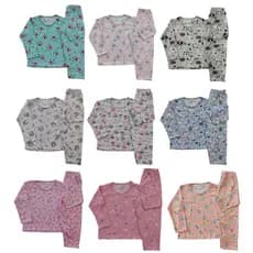 Kit Sortido 6 Peças Pijama, 3 conjuntos Inverno Infantil Menina Tamanho 1/2/34/6/8/10Anos