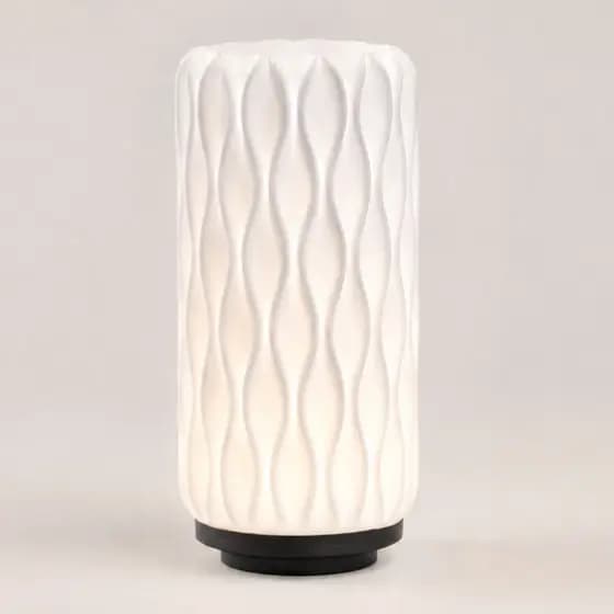 Abajur LED Moderno Luminária Decorativa Ondulada Luz Quente Quarto Sala Escritório USB