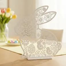 Coelho de Páscoa Minimalista Decorativo Geométrico Estátua Escandinava Enfeite de Mesa Premium