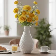 Vaso Poligonal Decorativo Grande Estilo Europeu Cachepot Luxo Sala de Estar Mesa de Jantar Enfeite