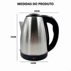 Chaleira Elétrica Inox Portátil 1,8l Jarra Térmica Esquenta Chá Ferve Água Rápido  110V/220V
