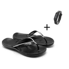 Kit Chinelo Alcalay Masculino Ortopédico Confortável Antiderrapante + Relogio Digital
