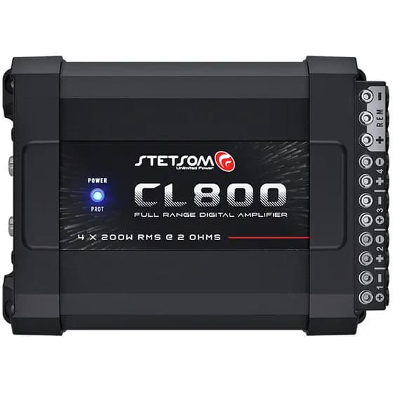 Módulo Automotivo Stetsom CL800.4 800W RMS 4 Canais Digital 2 Ohms Som Automotivo