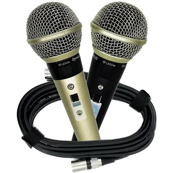 Microfone Leson SM58 Plus Profissional Dinâmico Cardioide Unidirecional Cabo XLR + Estojo