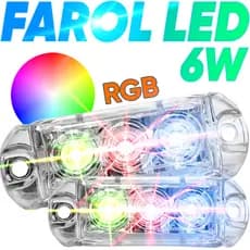 Par Farol Strobo Avulso AJK 3.0 6W Endereçável 3 LEDs 12V 2 Faróis LED Automotivo Alta Potência