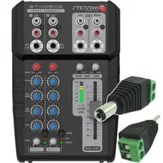 Mesa de Som Automotiva Stetsom STM0602 2 Canais Mixer Equalizador 4 Bandas 12V Profissional