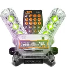 Kit Strobo AJK 3.0 6W RGB Digital Endereçável e Ritmico + 2 Faróis 6W + Controle 38 Mil Efeitos