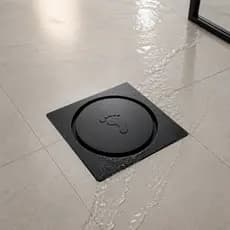 Ralo Click Inteligente Plástico ABS 10x10 Quadrado PRETO - Veda Cheiro Piso Banheiro Casa Cozinha