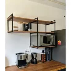 PRATEL INDUSTRIAL DE PAREDE OU SUSPENSA PARA MICROONDAS AIR FRYER NICHO  DE MDF VARIOS TAMANHOS( COM PRATELEIRAS)