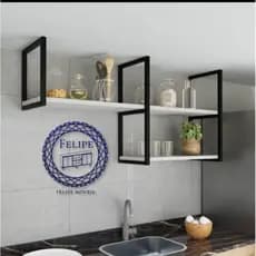KIT PRATILHEIRA INDUSTRIAL  LUX SUSPENSA , KIT PRATILHEIRA FLUTUANTE(KIT COMPLETO COM SUPORTE E PRATELEIRAS) MDF BRANCO