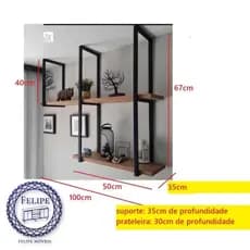 KIT PRATELEIRA LUX G 67X40X35 MDF 30 CM