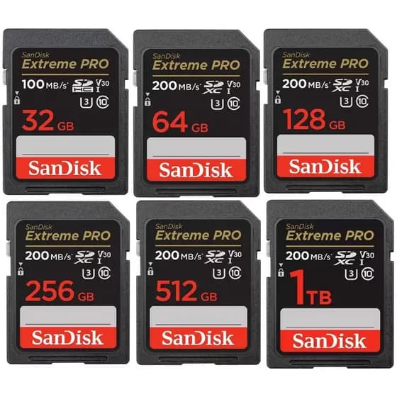 Sandisk SD Extreme Pro 200MB/s Cartão De Memória Flash 64GB 128GB 256GB