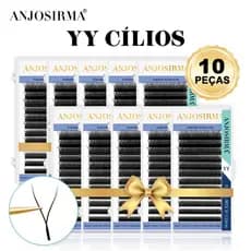 ANJOSIRMA 10 Pcs YY Cílios Extensão De Postiços Em Formato Premium Maquiagem Forma De Y 8-15