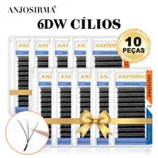 10 Peças ANJOSIRMA Pontas Duplas 3D Cílios 6DW Forma Extensão De Preço De Atacado Do Fabricante