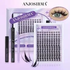 Kit De Aglomerados De Cílios ANJOSIRMA Com Ligação E Vedação De Longa Duração , Pinças Removedor Para DIY Em Casa Presen