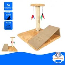 Brinquedo para Gato Arranhador com Pena e Rampa Poste Sisal