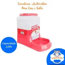 Comedouro Automatico Cães Cachorros Gatos Pratico 3Litros