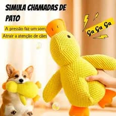 Brinquedo Interativo de Pelúcia para Cães e Gatos Pato Médio 32cm