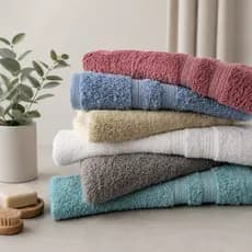 Kit 5 Toalhas de Rosto Felpudas Lisboa Premium 45x80cm 100% Algodão 430gm² Super Macia Alta Absorção