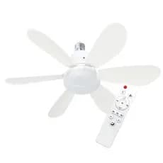 Luminária Ventilador de Teto LED 60W/80W Controle Remoto 3 Velocidades 3 Cores