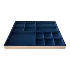 Porta Jóias de Veludo para Closet Gavetas Bandeja Organizador de Bijuterias Anel Brinco Relógio Pulseira e Colares 3154