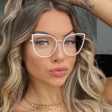 Moldura De Óculos De Metal Anti-Azul Light Glasses Novo Espelho Plano Moda Retro