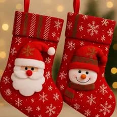 Meias De Natal De Linho De Tamanho Grande Para A Festa Decoração De Lareira - Envio Imediato