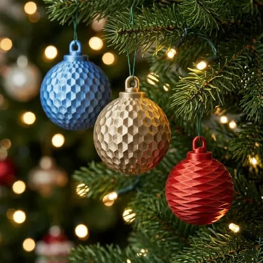 Kit 3 Enfeites de Natal para Árvore Bolas Decorativas Coloridas