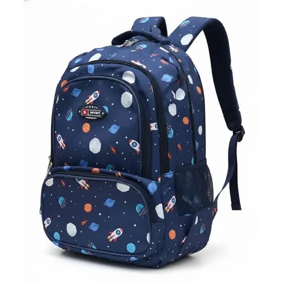 KIT Mochila Infantil Escolar Unisex C/ Estojo Estampada Espaço Reforçada - Envio Imediato