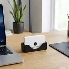 kit Porta Cartão de Visita p/ Mesa Escritório Atendimento – Suporte Elegante Organizador Escritório ou Atendimento