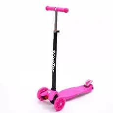 Brinquedo Infantil Patinete 4 Rodas C/Led Regulavel Rosa