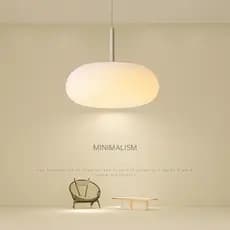 AIMI Lustre Led Para Quarto Branco Cremoso Lampu Gantung Klasi Lustre Pendente Sala De Jantar Luminária De Teto 3 Cores
