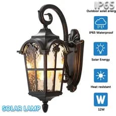 Luz Solar Externa Ip65 À Prova D'água De Parede Jardim Pátio Led Decorativa Montada Na