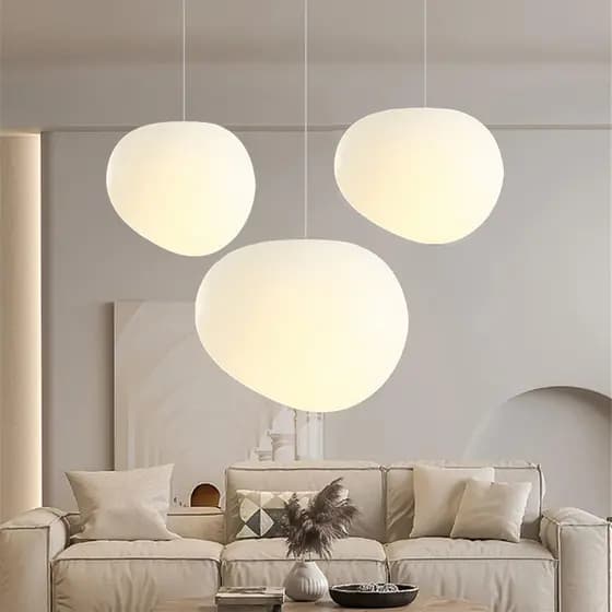 Nordic Lustre Acrílico Decoração De Casa Teto Pendurado Lâmpada Forma Seixo Abajur Adequado Para Sala Estar Quarto Janta