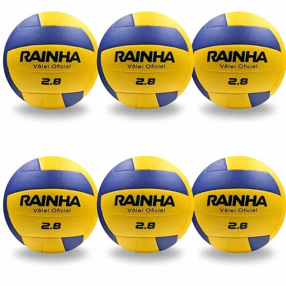 BOLA RAINHA VOLEI OFICIAL 2.8 KIT COM 06 BOLAS ORIGINAL