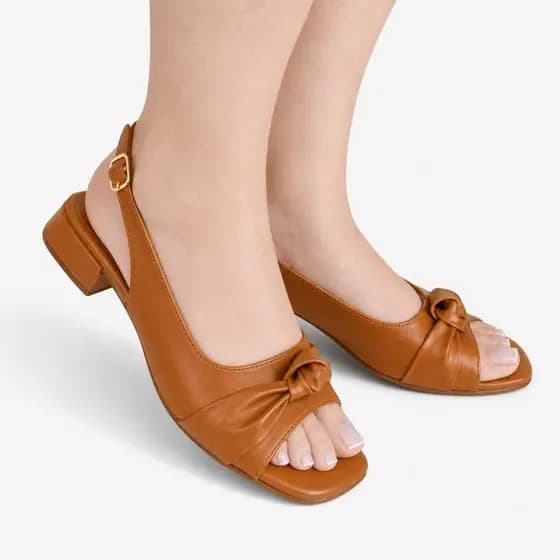 Sandalia slingback sandalia feminina sandalia tira atraz laço