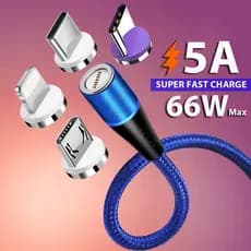 Três em um cabo de carga de corrente, suportando iPhone lighting tipo C micro Plug de sucção magnética