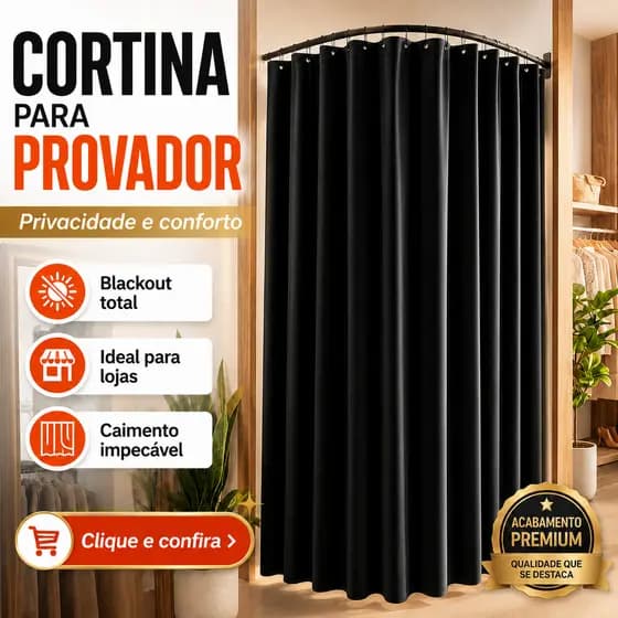 Cortina Para Provador Tecido Premium 2.80mx2.10m Blackout Loja Privacidade Total Extra Grande