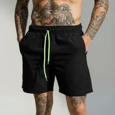Bermuda Tactel Masculina Fresca Bolsos Frontais Academia