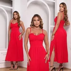 Vestido De Festa Midi Feminino Estiloso Super Promoção